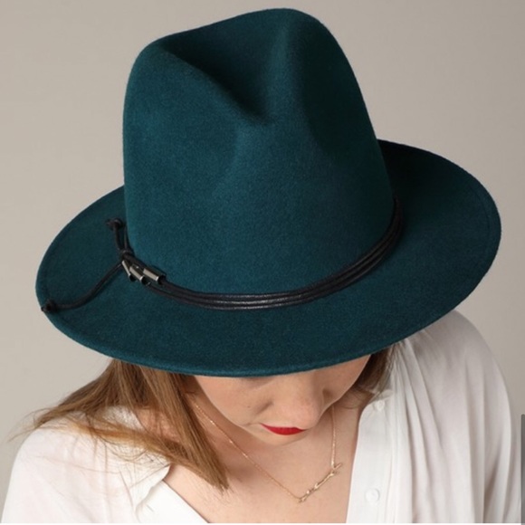 Teal Wool Felt Fedora Hat BRAND NEW - Picture 6 of 10
